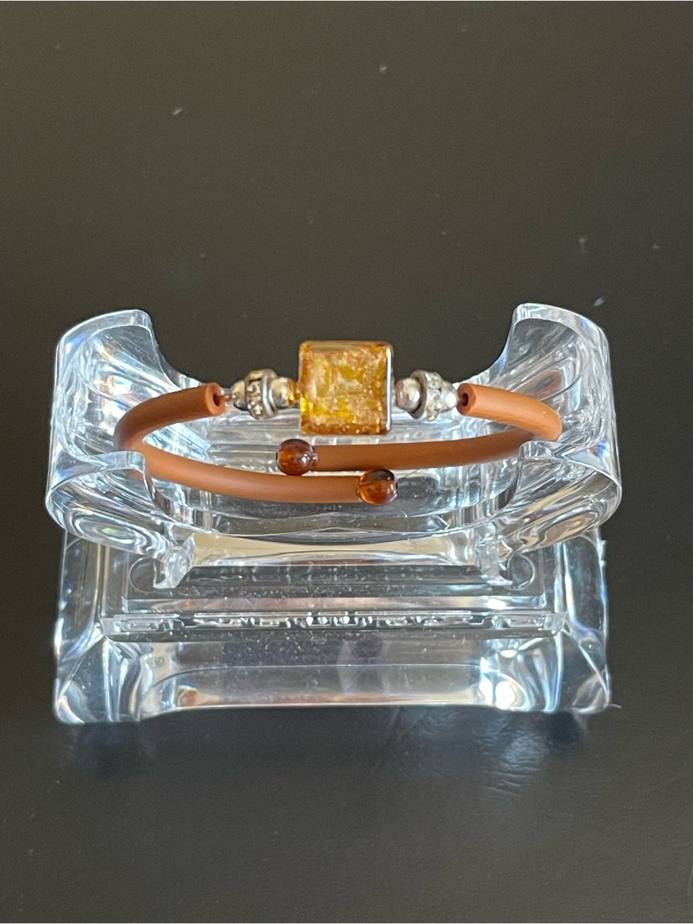 New Amber color foil glass wrap bracelet.